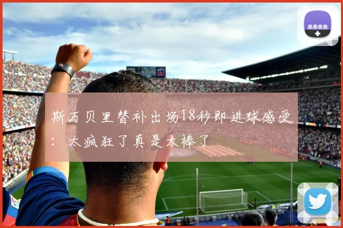 斯万贝里替补出场18秒即进球感受：太疯狂了真是太棒了